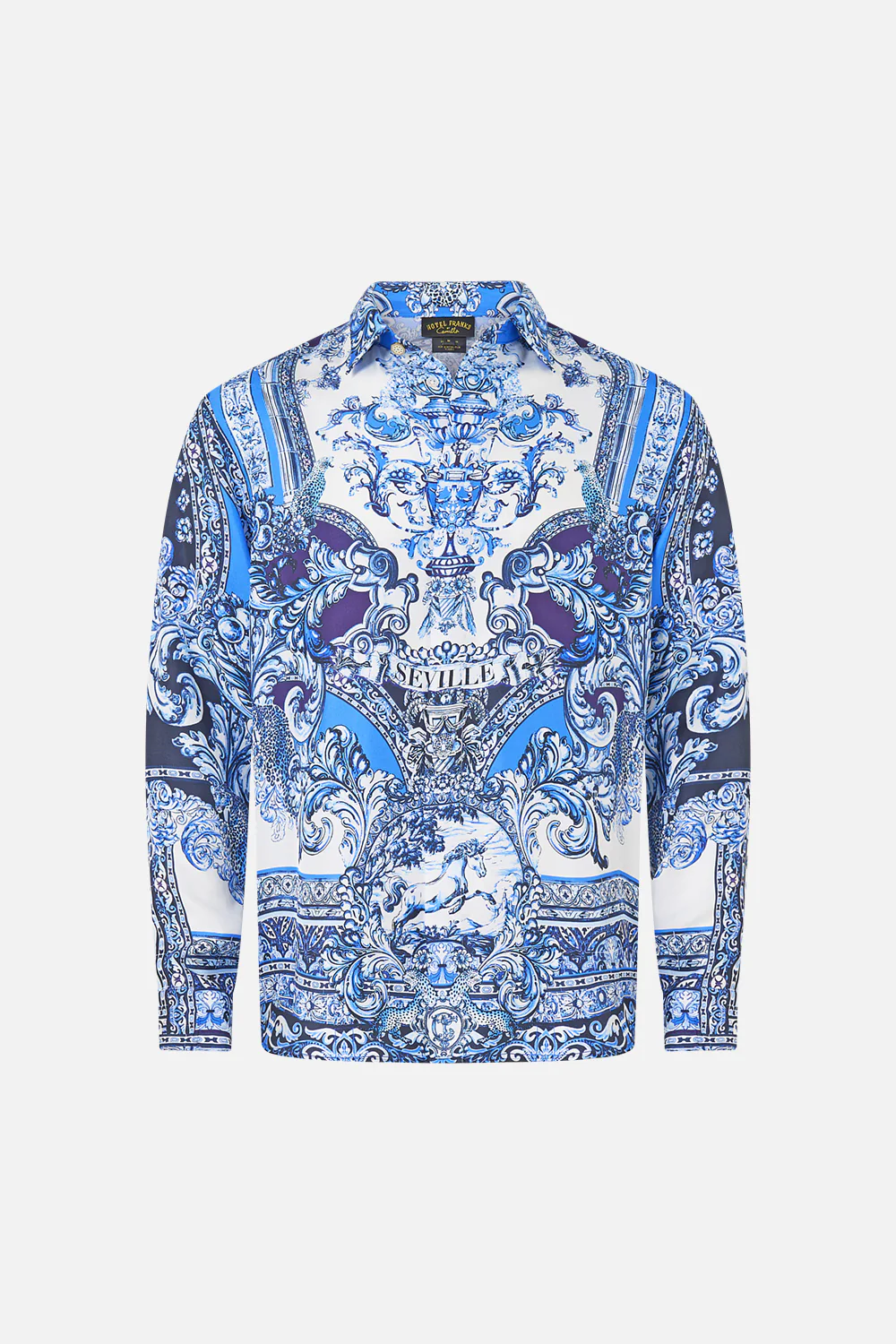 LONG SLEEVE HIDDEN PLACKET SHIRT A TILED WONDERLAND - Image 3