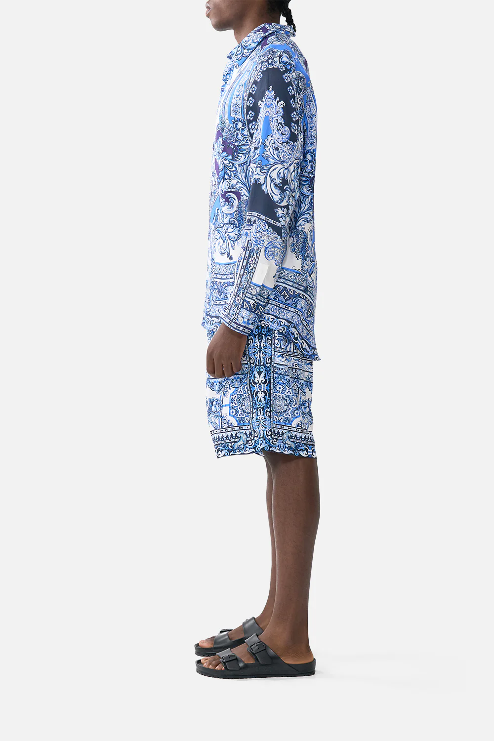 LONG SLEEVE HIDDEN PLACKET SHIRT A TILED WONDERLAND - Image 4