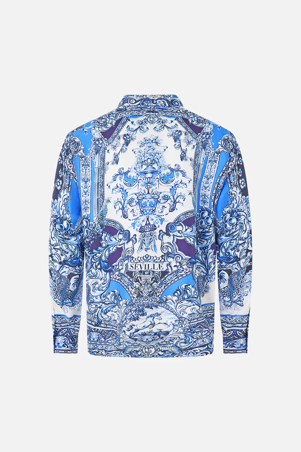 LONG SLEEVE HIDDEN PLACKET SHIRT A TILED WONDERLAND - Image 6