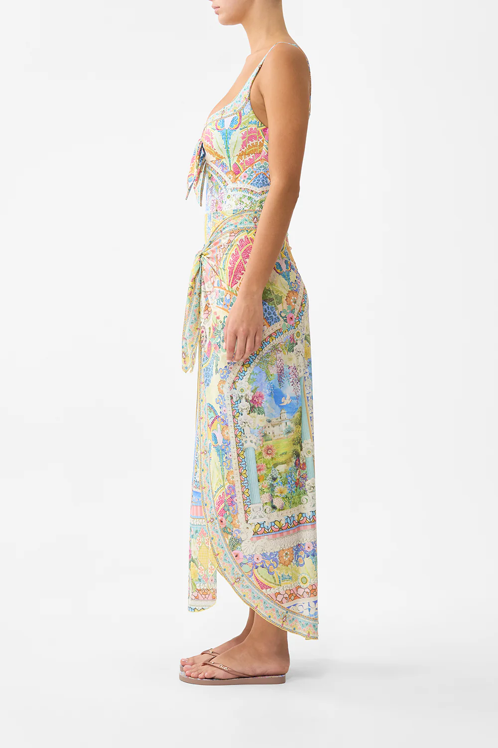 LAYERED LONG SARONG SKIRT WITH TIE FRONT NAVÀS NOUVEAU - Image 4