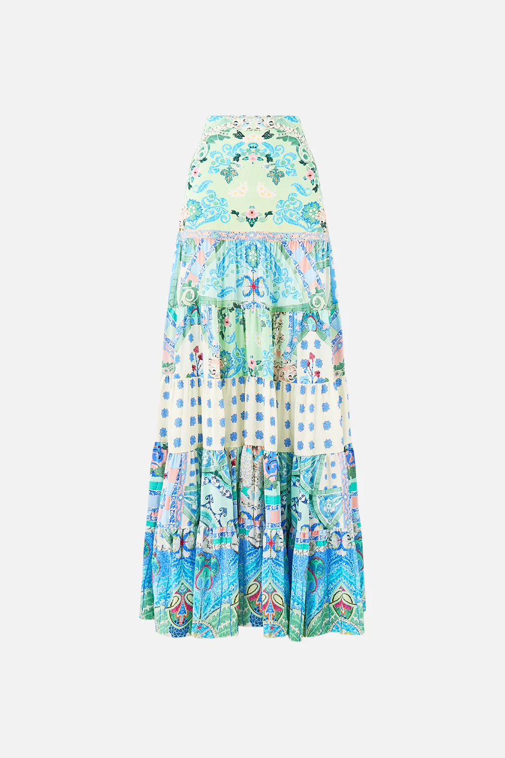 JERSEY SPLICED TIERED SKIRT MIDSUMMER MOSAICS - Image 3