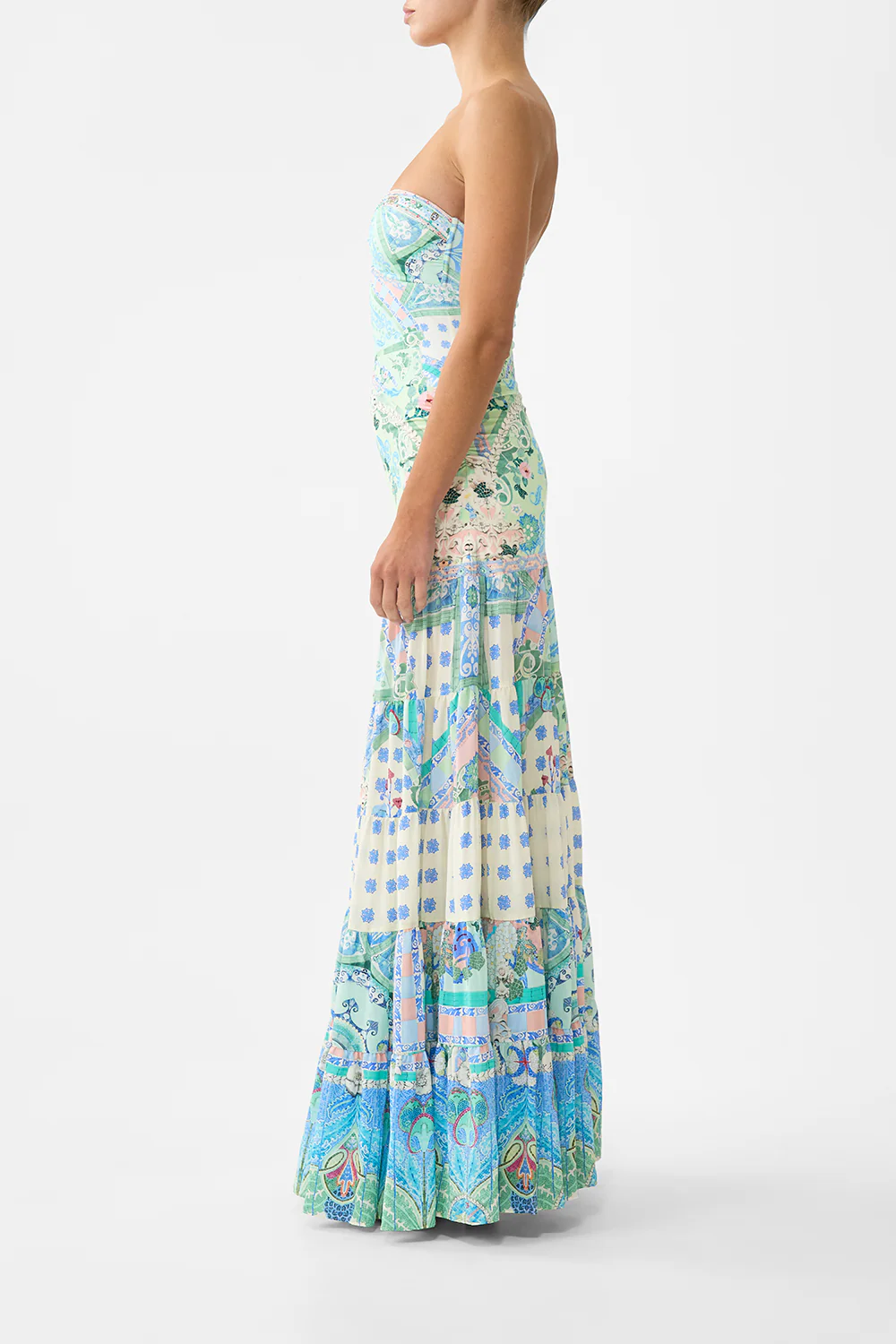 JERSEY SPLICED TIERED SKIRT MIDSUMMER MOSAICS - Image 4