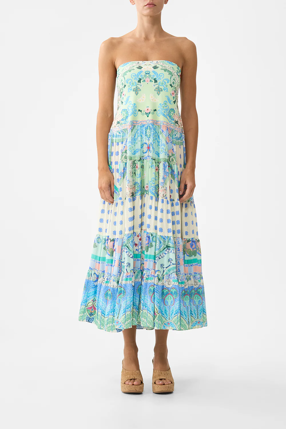 JERSEY SPLICED TIERED SKIRT MIDSUMMER MOSAICS - Image 6