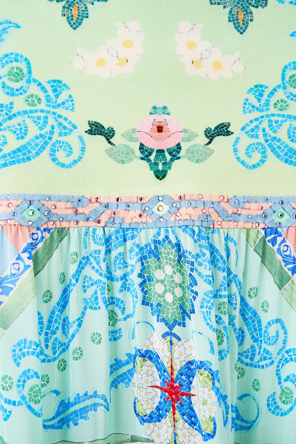 JERSEY SPLICED TIERED SKIRT MIDSUMMER MOSAICS - Image 8