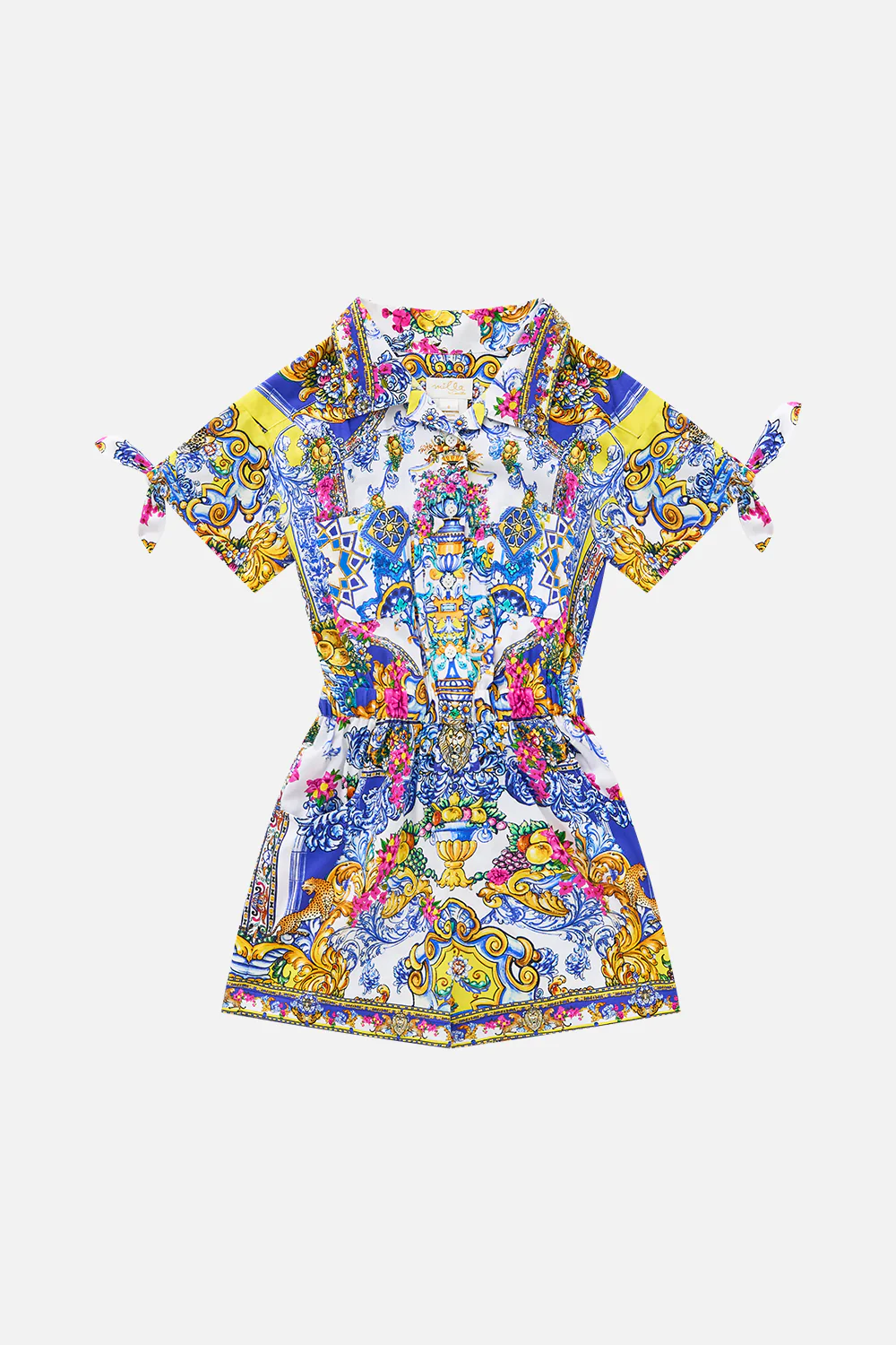 KIDS SHIRT PLAYSUIT WITH SHORT TIE SLEEVE ESPAÑA NIRVANA