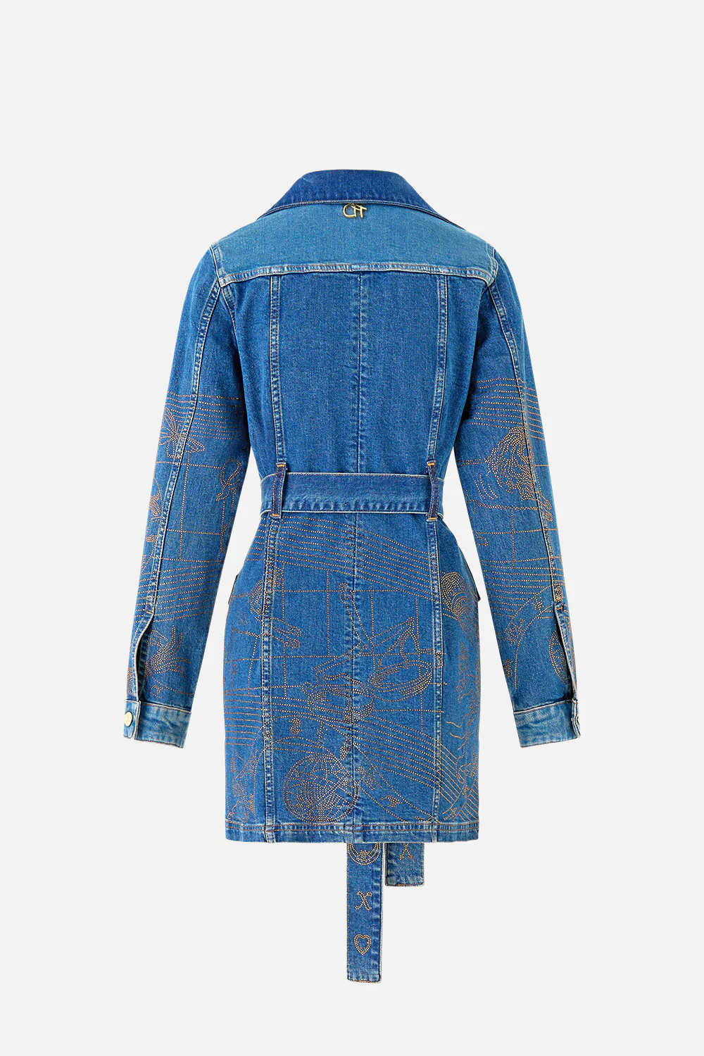 JENNA ZODIAC ZONE BELTED MINI DRESS DENIM - Image 10