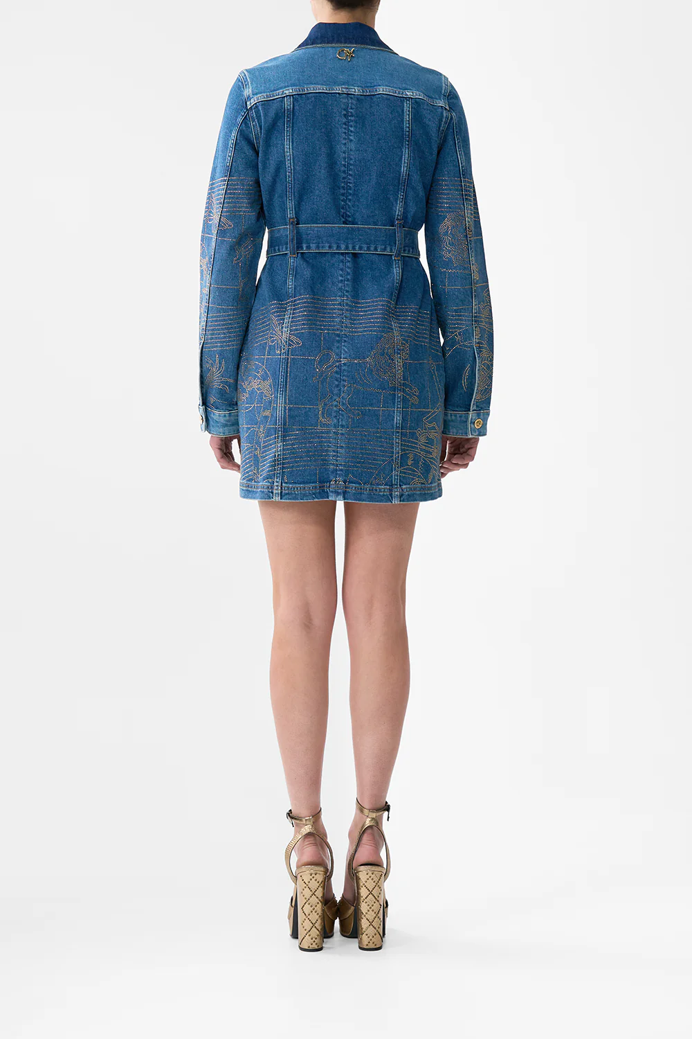 JENNA ZODIAC ZONE BELTED MINI DRESS DENIM - Image 2