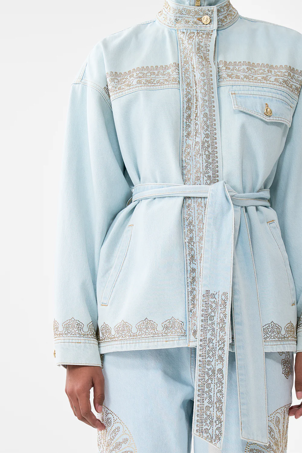 ALIKA ISTANBUL ALCHEMY HIGH NECK JACKET DENIM - Image 6