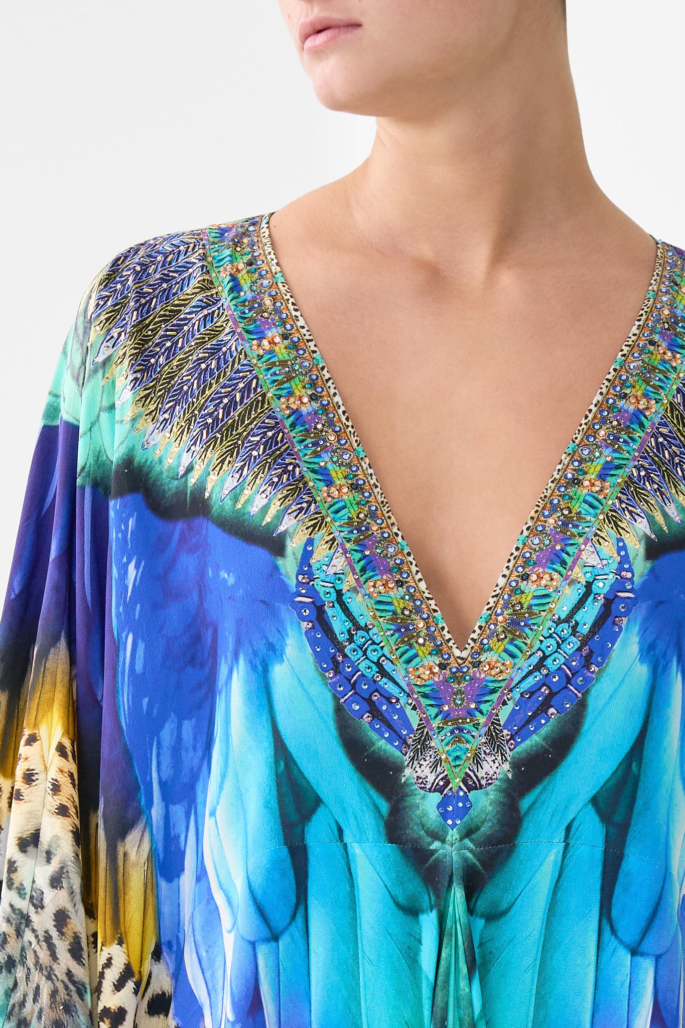 T SHAPE LONG KAFTAN JUNGLE FLIGHT - Image 6