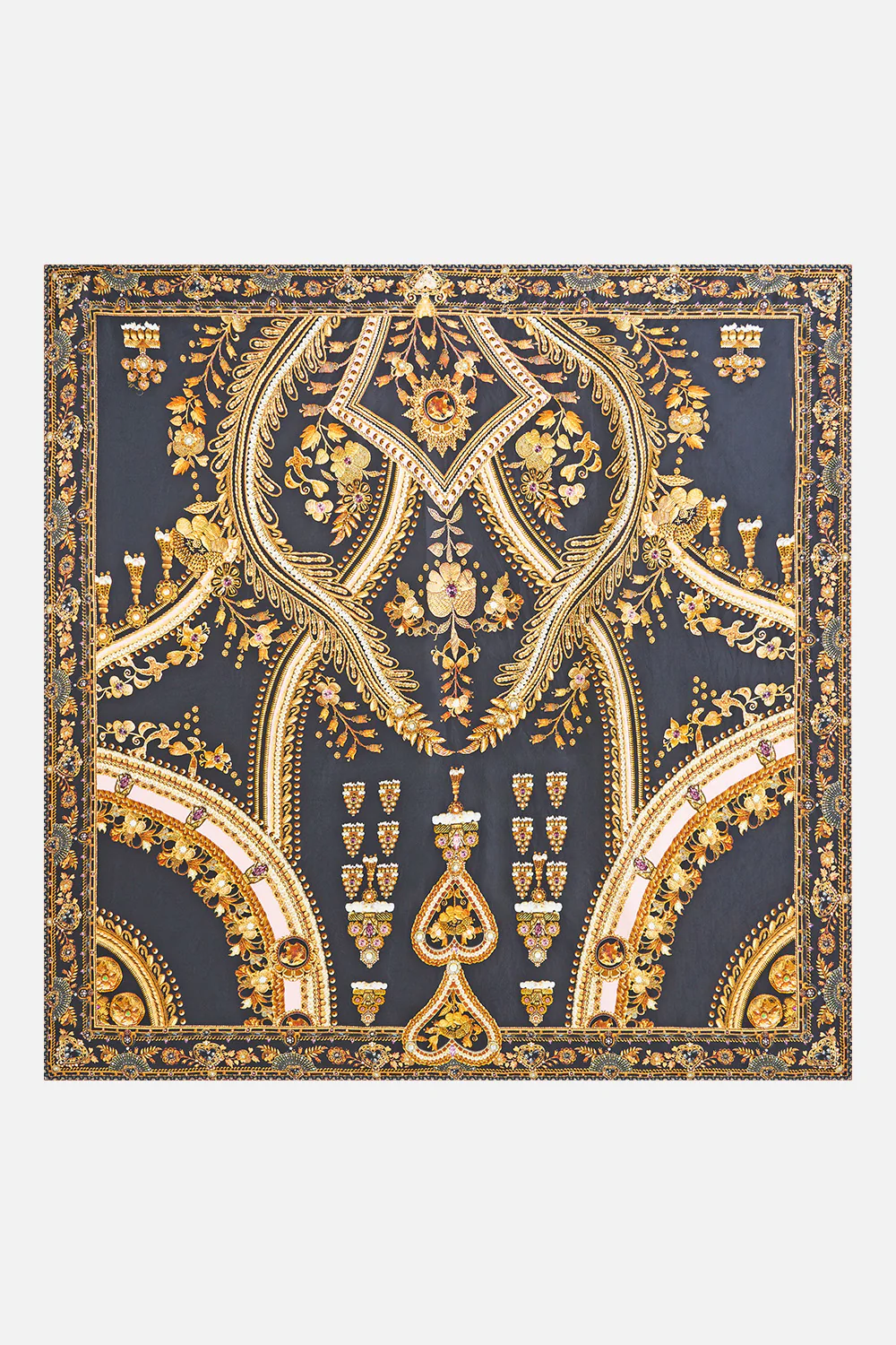 LARGE CRYSTALLED SILK SQUARE SCARF TAURUS RISING - Image 2