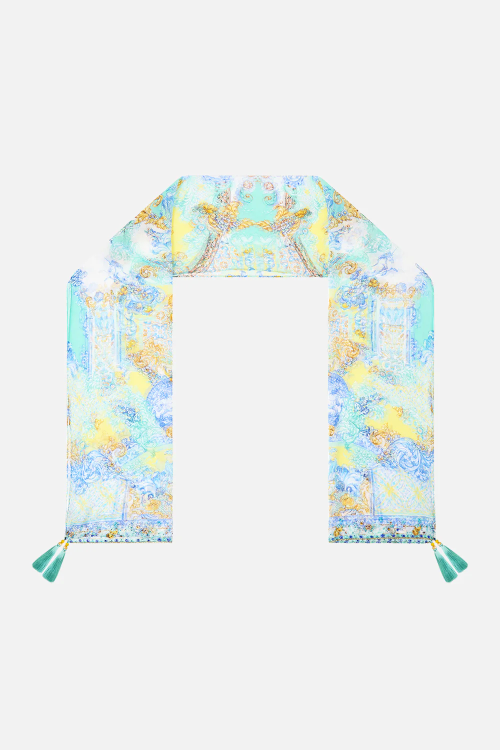 LONG SILK CRINKLE CHIFFON SCARF DIAL UP THE TILES