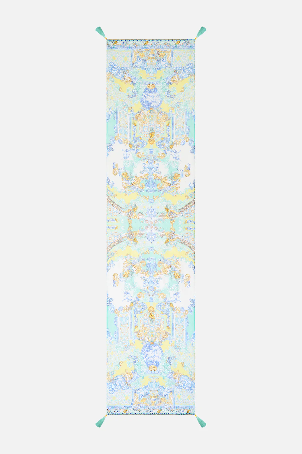 LONG SILK CRINKLE CHIFFON SCARF DIAL UP THE TILES - Image 2