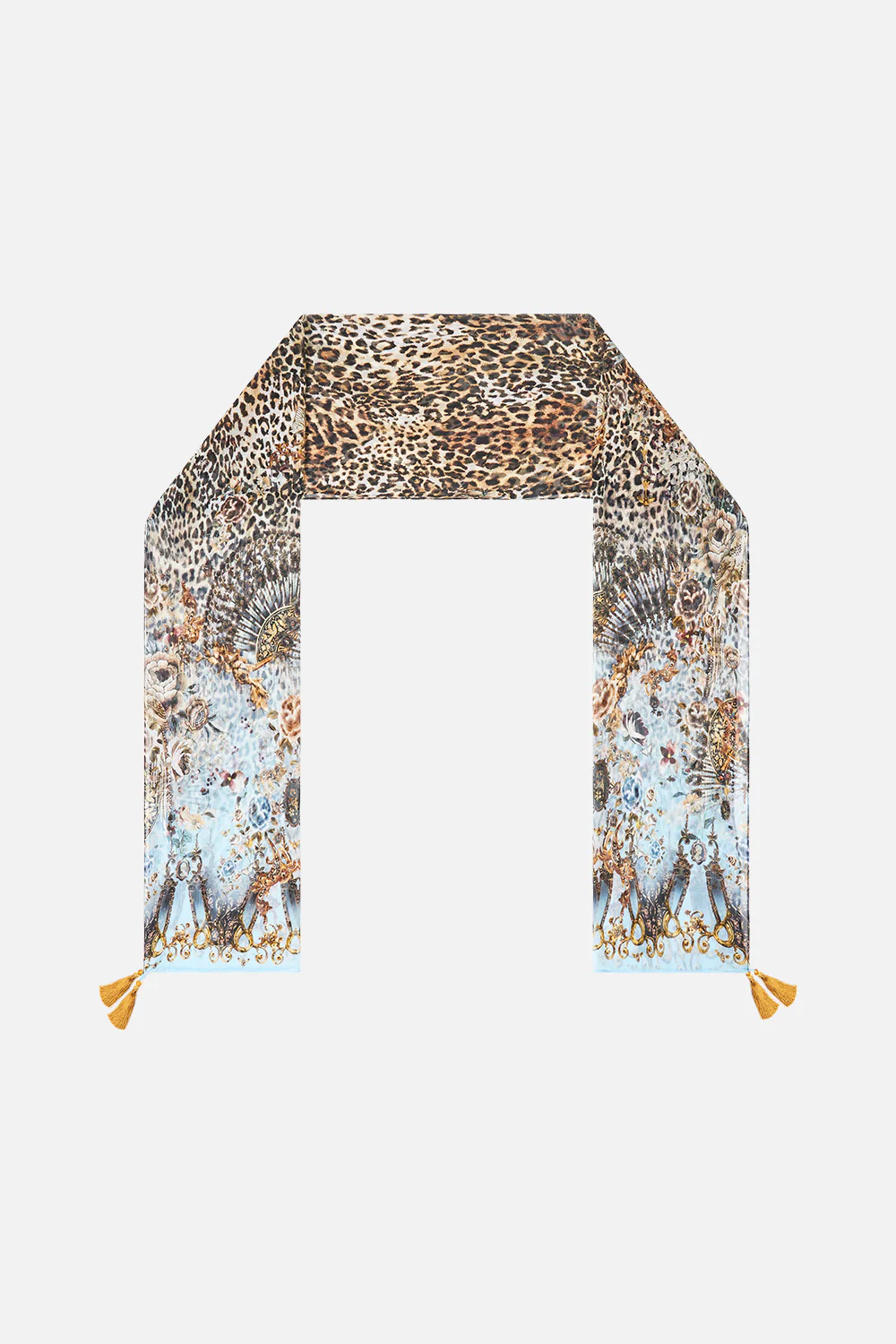 LONG SILK CRINKLE CHIFFON SCARF FIESTA, SIESTA, REPEAT