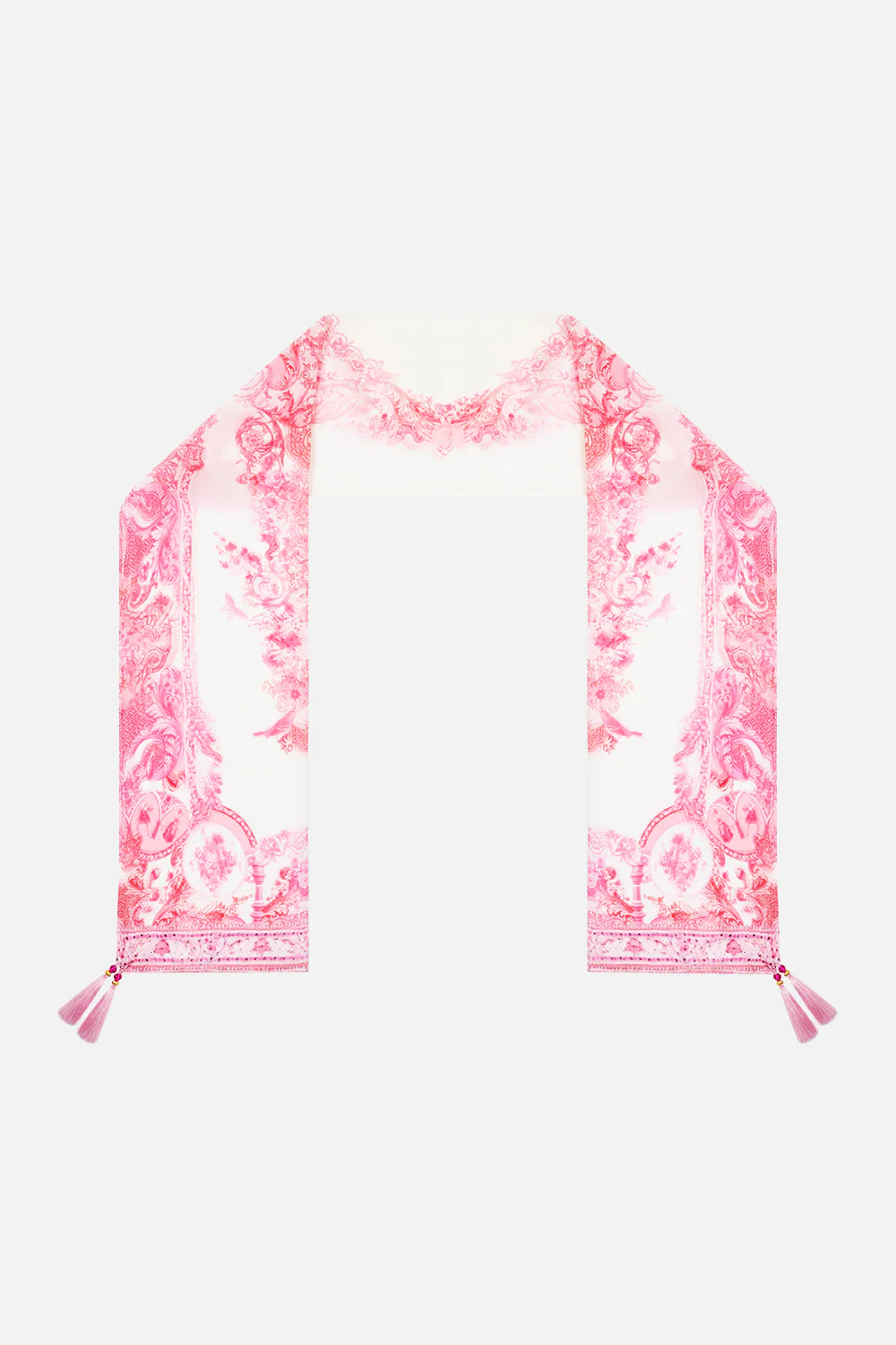 LONG SILK CRINKLE CHIFFON SCARF LIVIN LA VIDA ROSA