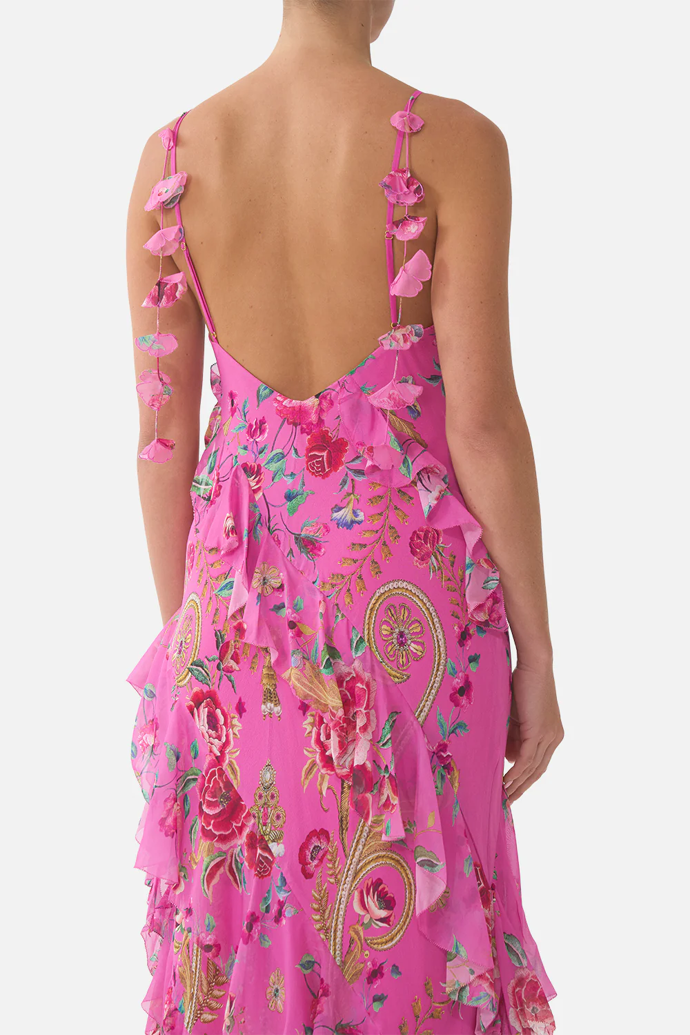 ASYMMETRICAL RUFFLE SLIP DRESS MATADORA FLORA - Image 6