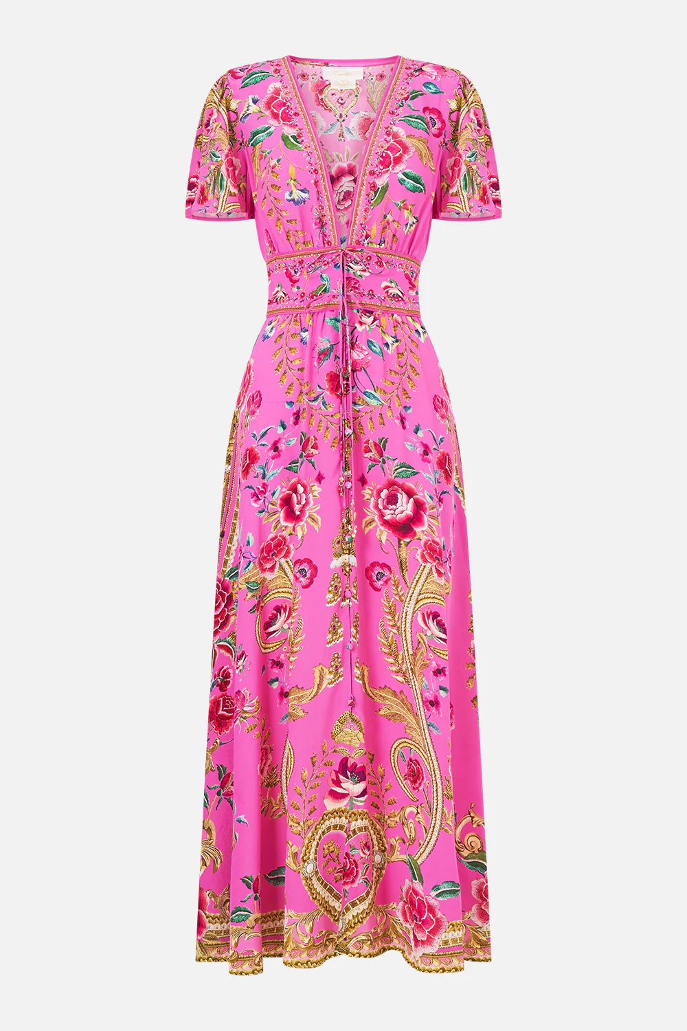 V-NECK TIE FRONT MIDI DRESS MATADORA FLORA - Image 3