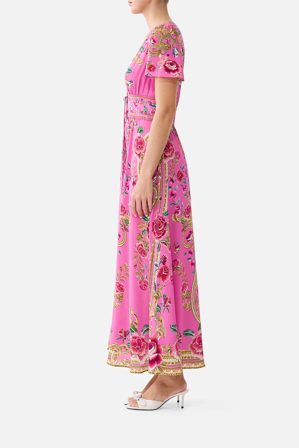 V-NECK TIE FRONT MIDI DRESS MATADORA FLORA - Image 4