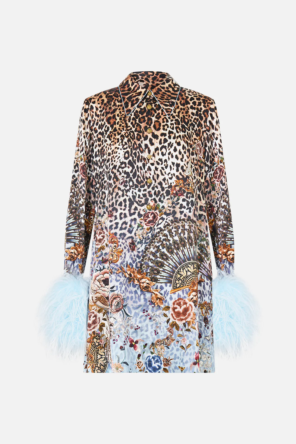 MINI SHIRT DRESS WITH FEATHERS FIESTA, SIESTA, REPEAT - Image 3