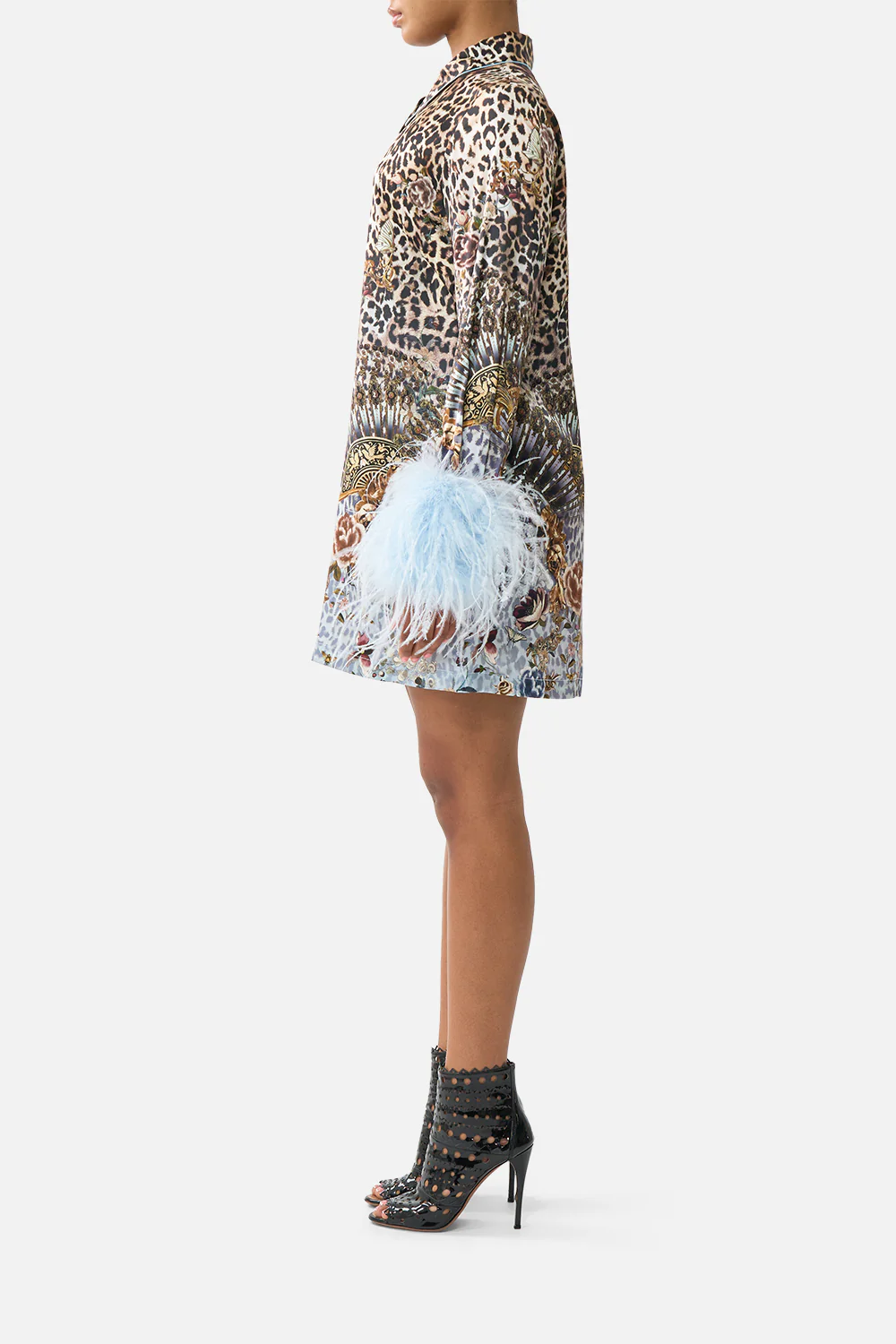 MINI SHIRT DRESS WITH FEATHERS FIESTA, SIESTA, REPEAT - Image 4