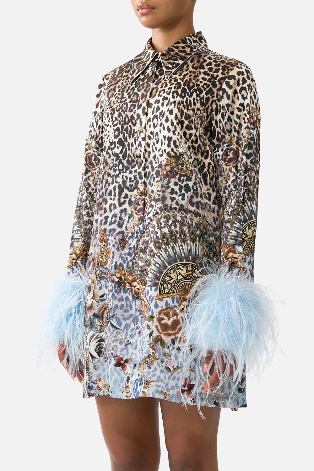 MINI SHIRT DRESS WITH FEATHERS FIESTA, SIESTA, REPEAT - Image 5