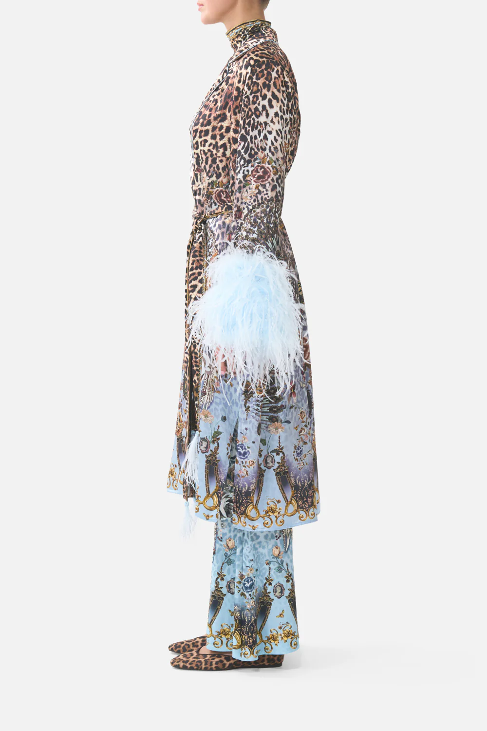 SPLIT CUFF SOFT COAT WITH FEATHERS FIESTA, SIESTA, REPEAT - Image 4