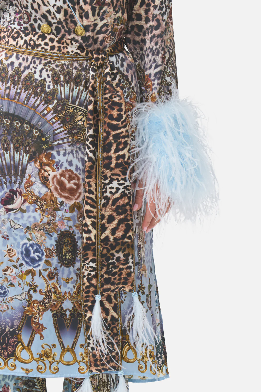 SPLIT CUFF SOFT COAT WITH FEATHERS FIESTA, SIESTA, REPEAT - Image 6