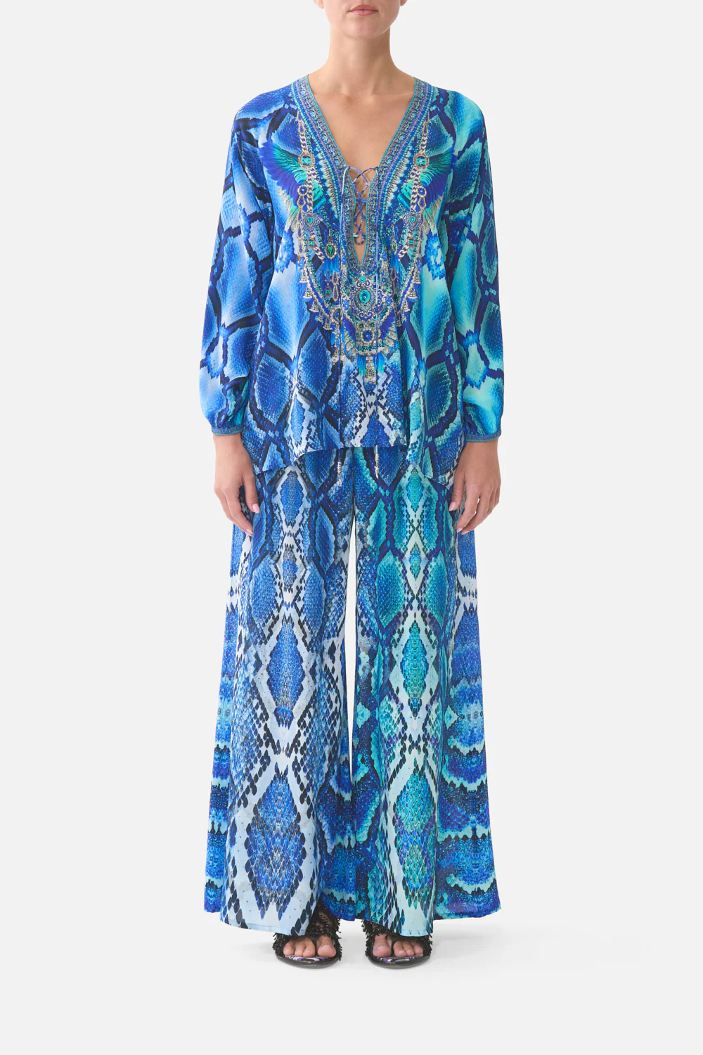 LACE UP BLOUSE THE SAPPHIRE SERPENT