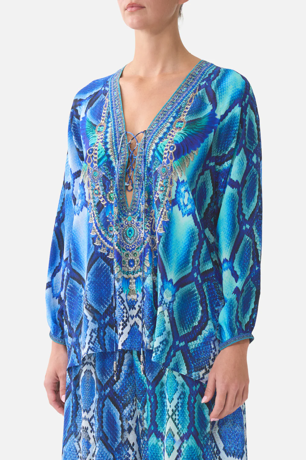 LACE UP BLOUSE THE SAPPHIRE SERPENT - Image 5