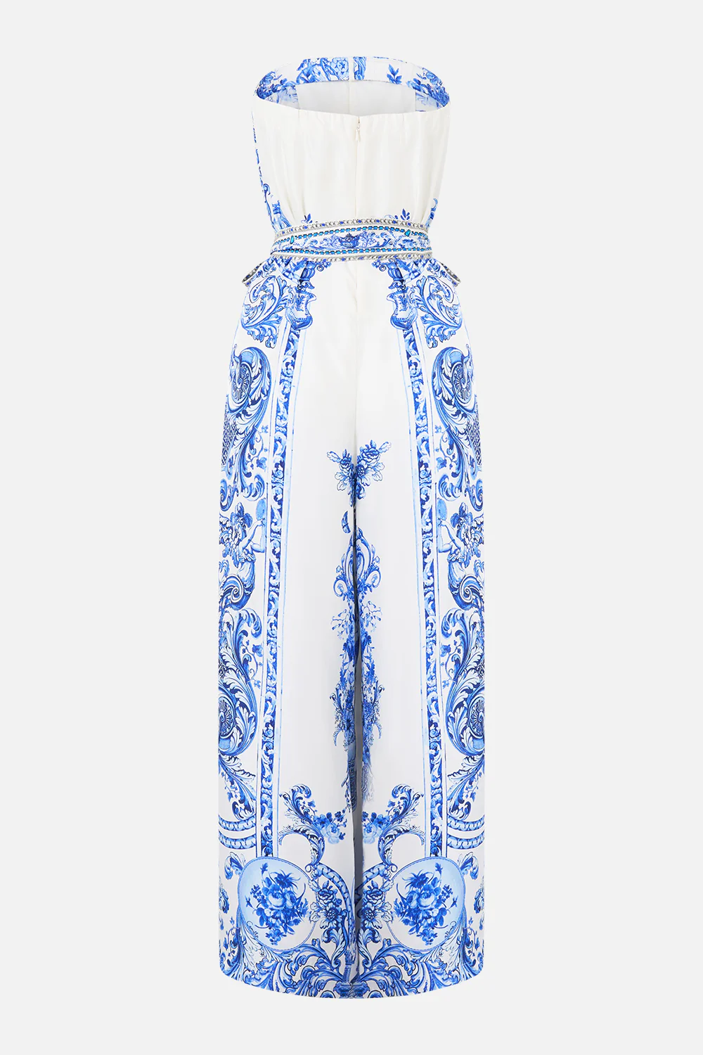 FRONT PLEAT STRAPLESS JUMPSUIT CERAMIC PANORAMIC - Image 6