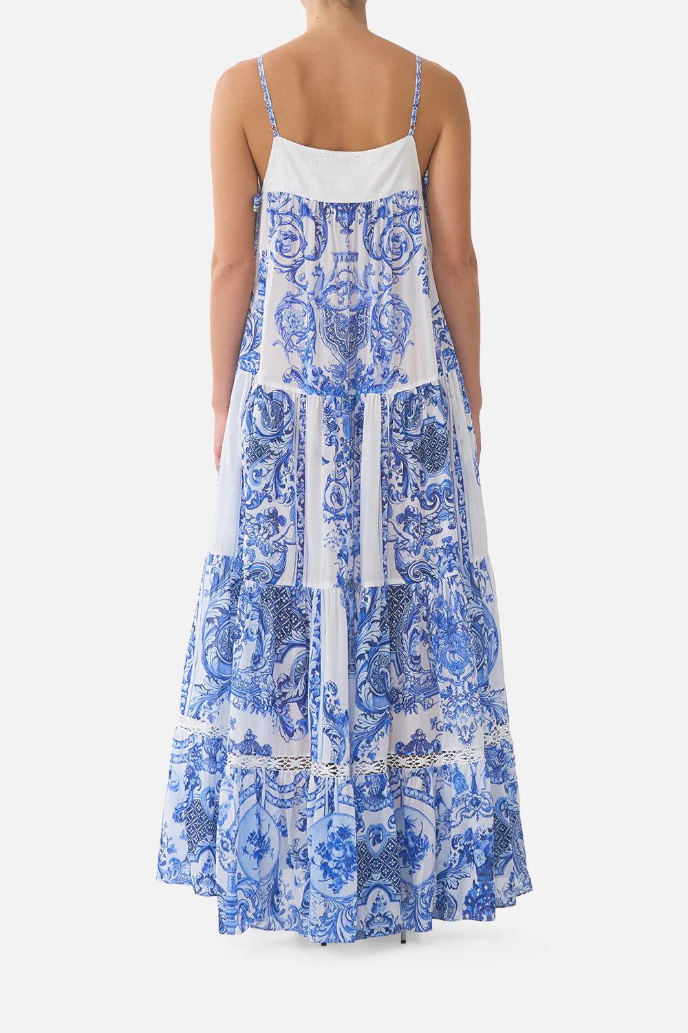 LONG TIERED DRESS WITH BOW TIES CERAMIC PANORAMIC - Image 2