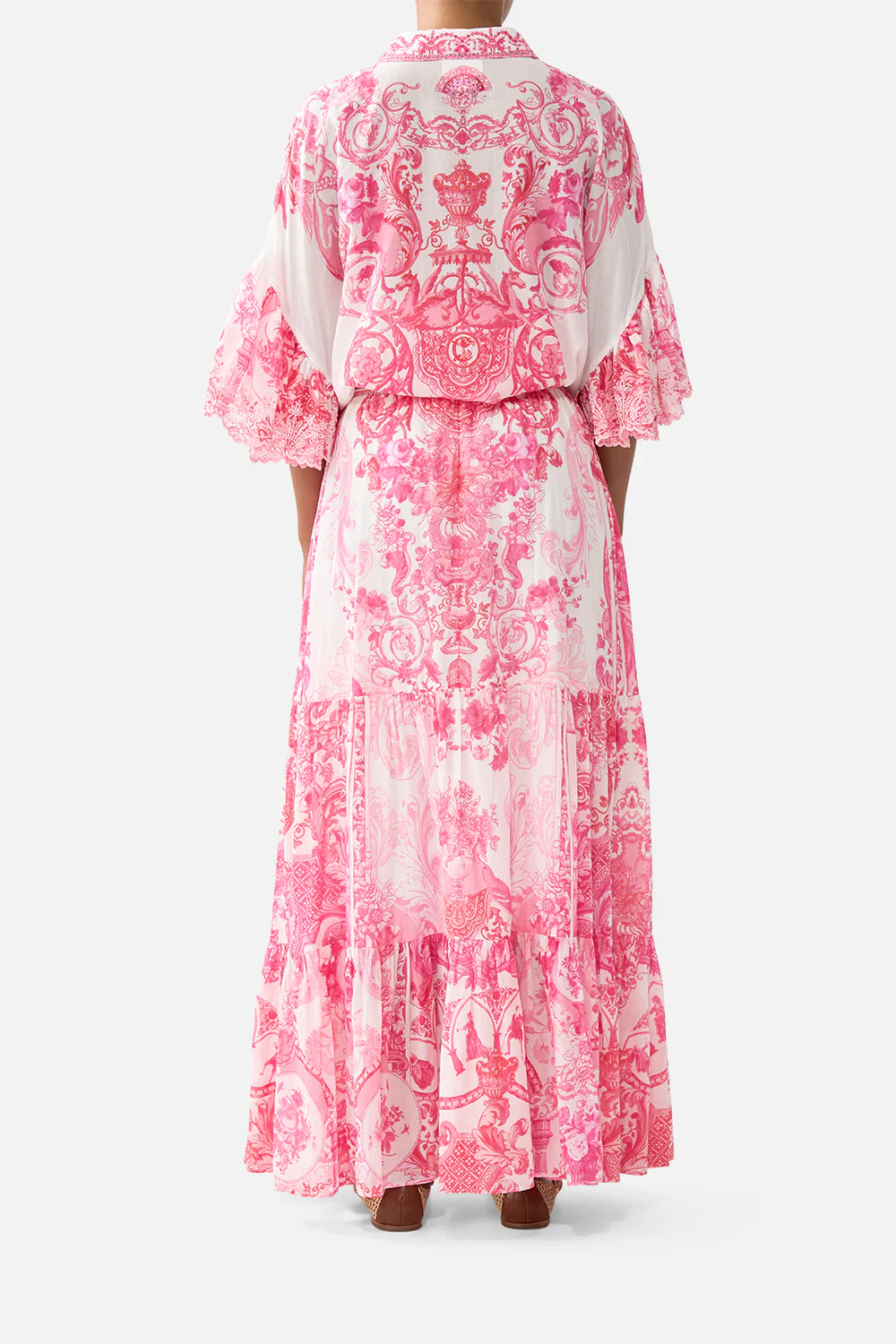 TIE FRONT SHIRT WITH SLEEVE FRILL LIVIN LA VIDA ROSA - Image 2