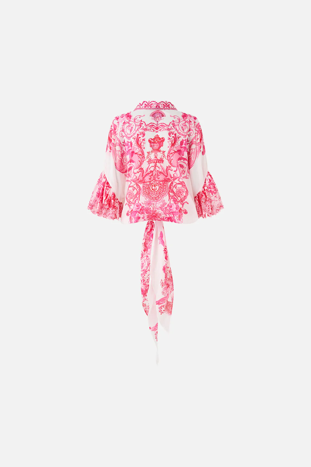TIE FRONT SHIRT WITH SLEEVE FRILL LIVIN LA VIDA ROSA - Image 6