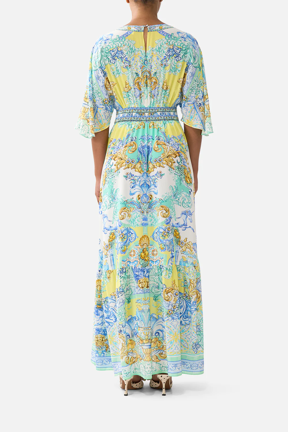 WAISTED DRESS WITH HEM RUFFLE DIAL UP THE TILES - Image 2