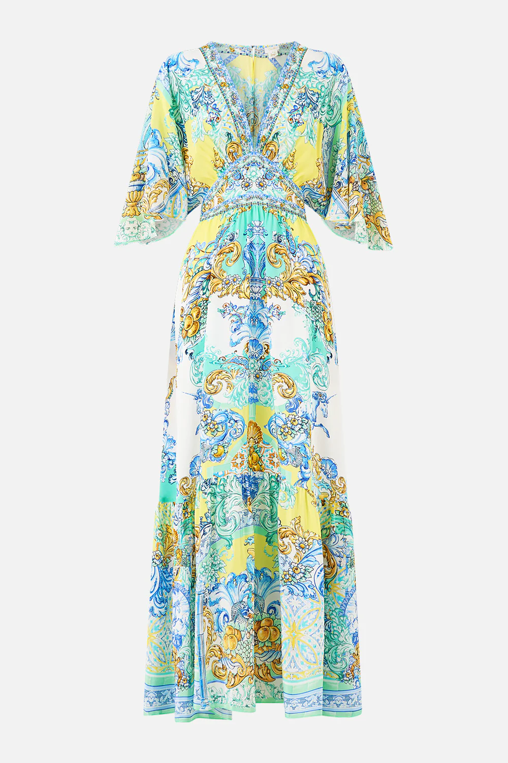 WAISTED DRESS WITH HEM RUFFLE DIAL UP THE TILES - Image 3