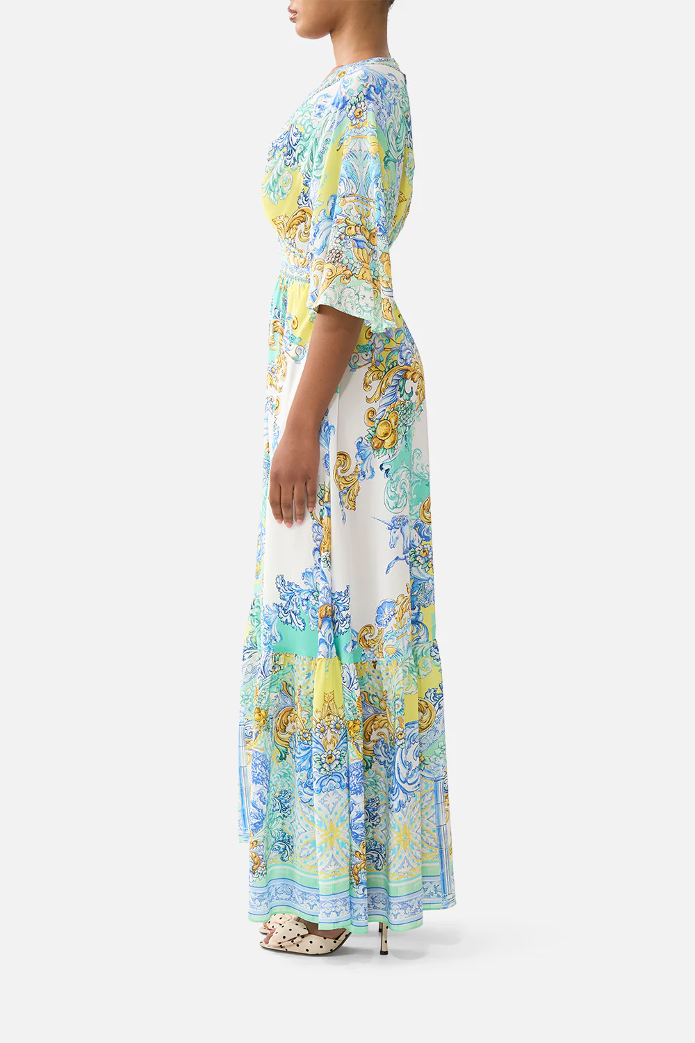 WAISTED DRESS WITH HEM RUFFLE DIAL UP THE TILES - Image 4