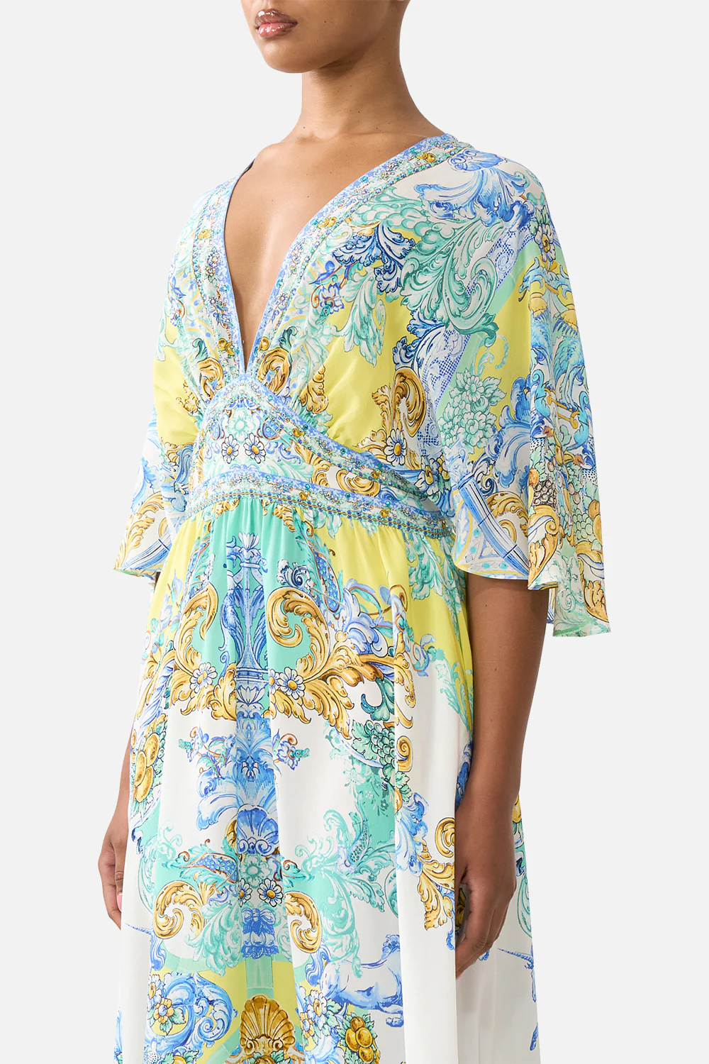 WAISTED DRESS WITH HEM RUFFLE DIAL UP THE TILES - Image 5
