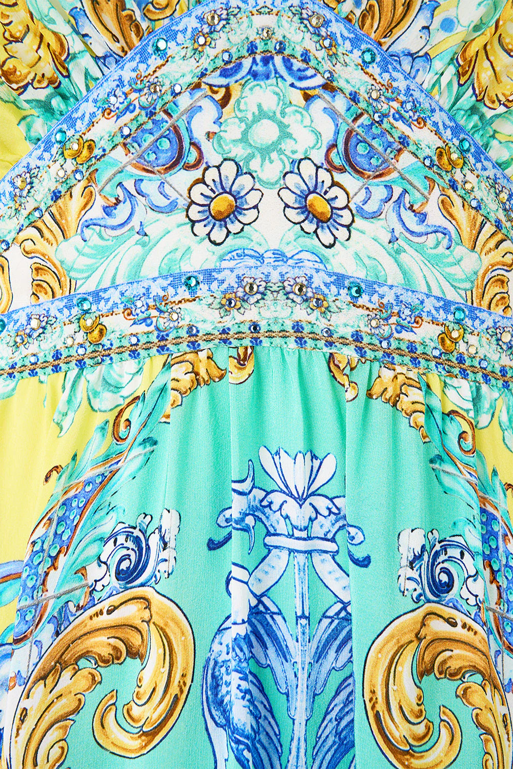 WAISTED DRESS WITH HEM RUFFLE DIAL UP THE TILES - Image 7