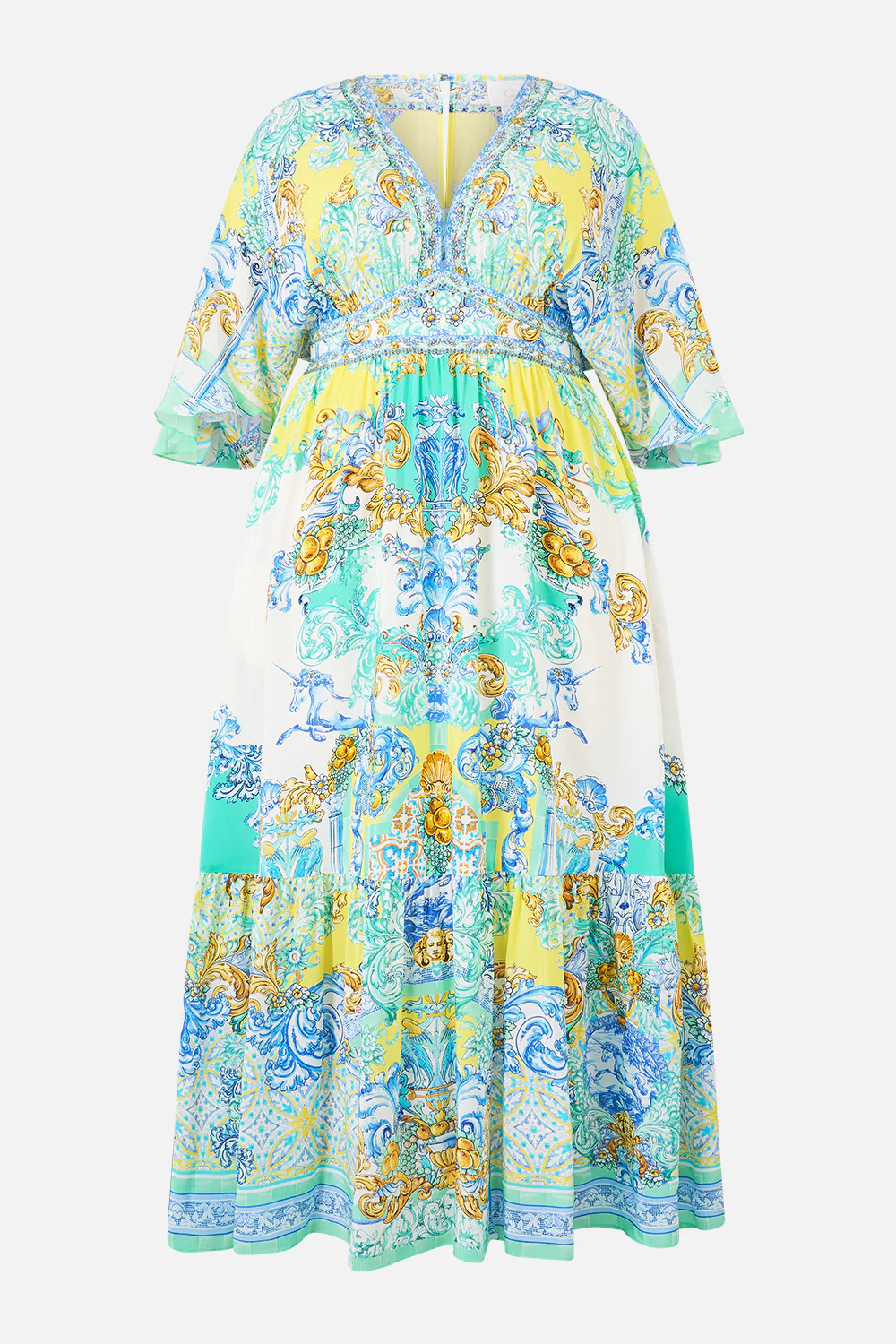 WAISTED DRESS WITH HEM RUFFLE DIAL UP THE TILES - Image 8
