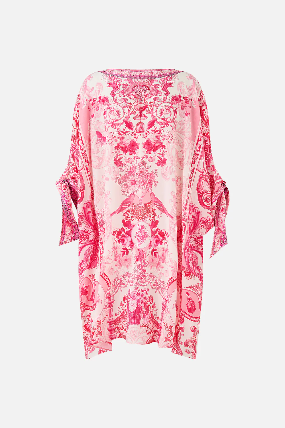 TIE SLEEVE SHORT V NECK KAFTAN LIVIN LA VIDA ROSA - Image 6