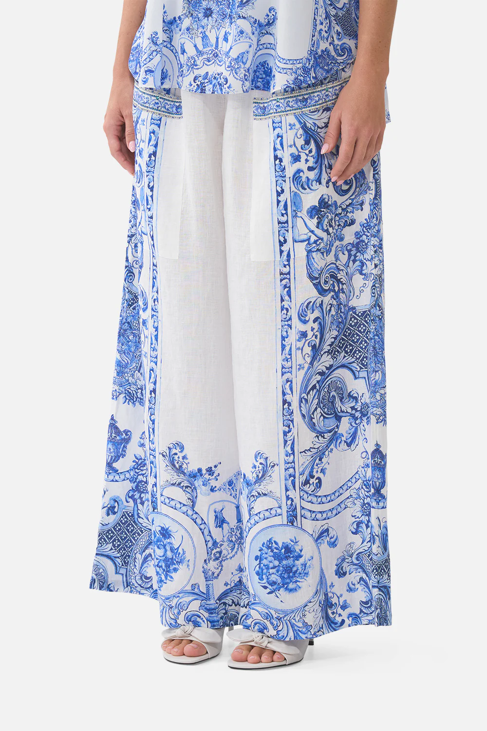 WIDE LEG TROUSER WITH FRONT POCKETS CERAMIC PANORAMIC - Image 5