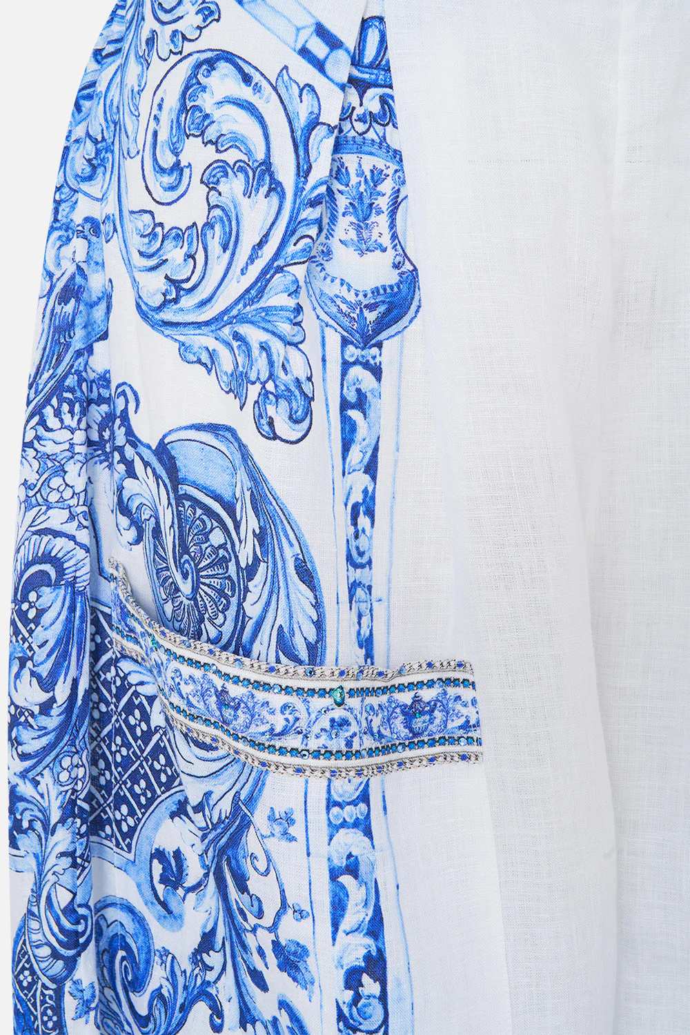 WIDE LEG TROUSER WITH FRONT POCKETS CERAMIC PANORAMIC - Image 7
