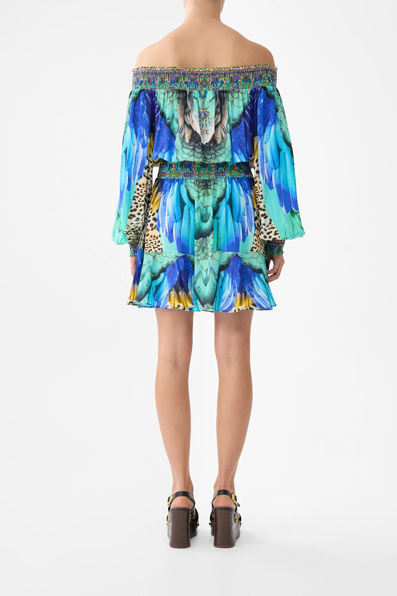 OFF SHOULDER SHORT DRESS JUNGLE FLIGHT - Image 2