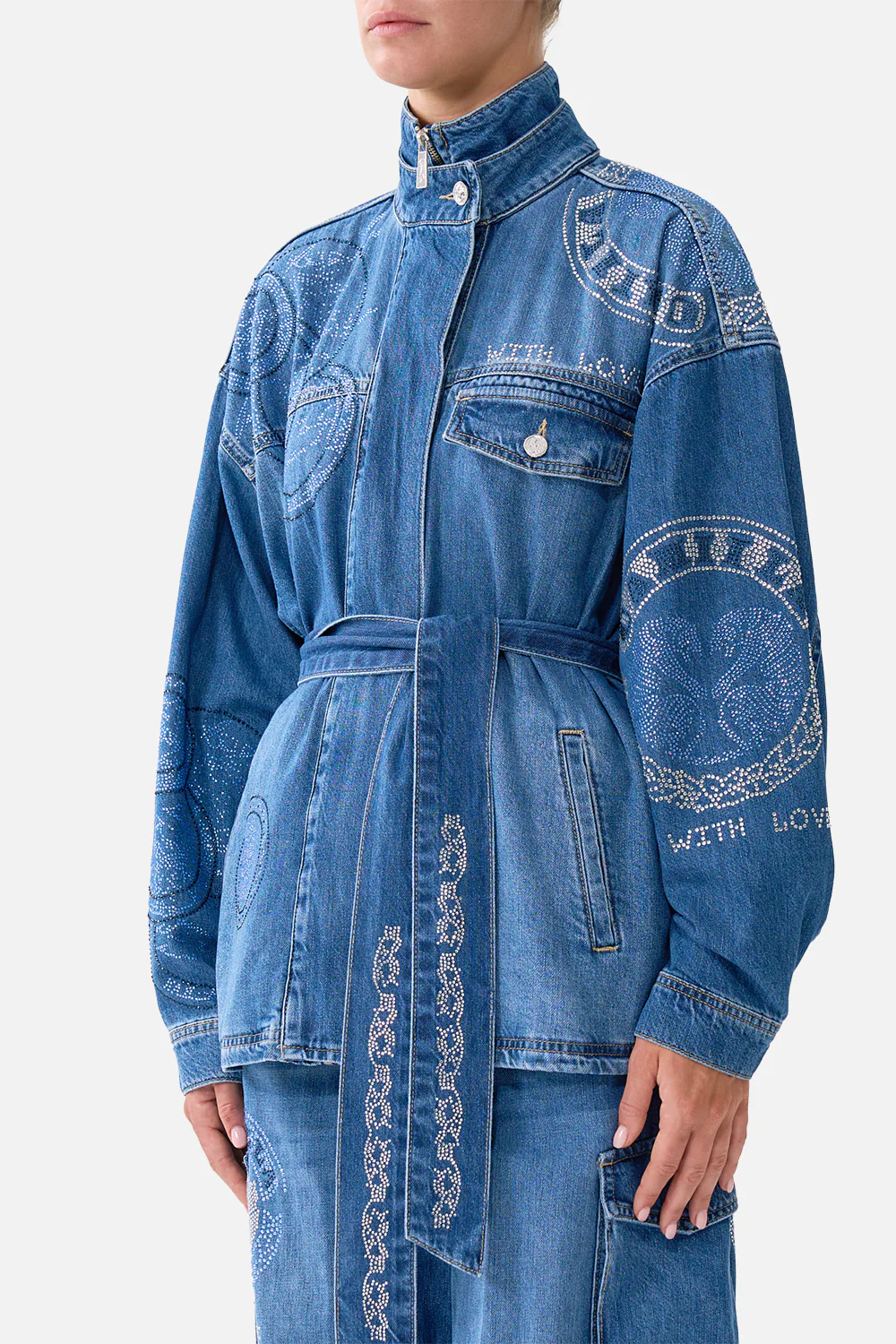 ALIKA HIGH NECK JACKET DENIM - Image 5