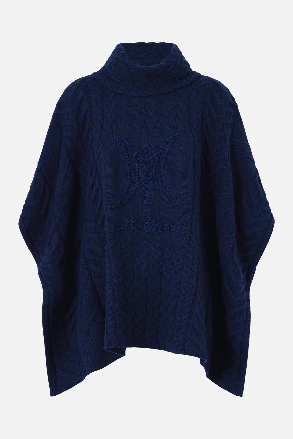 FUNNEL NECK KNIT PONCHO NOTES FROM THE BLUE ROOM
