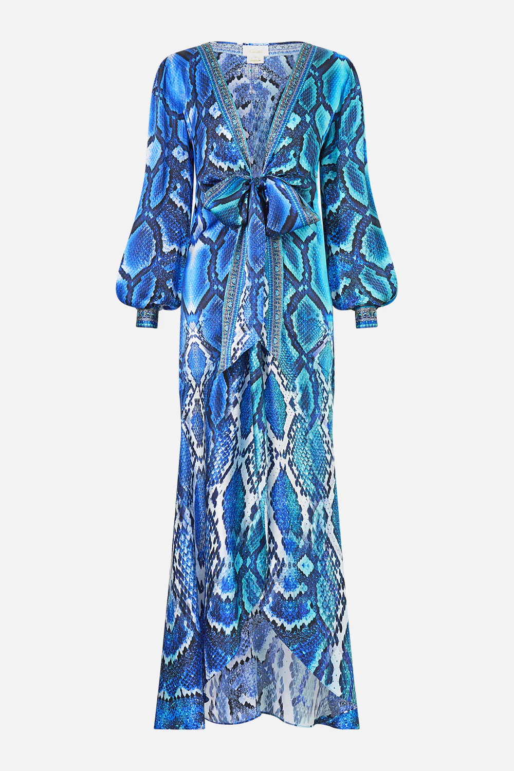 TIE WAIST LONG SLEEVE DRESS THE SAPPHIRE SERPENT - Image 3