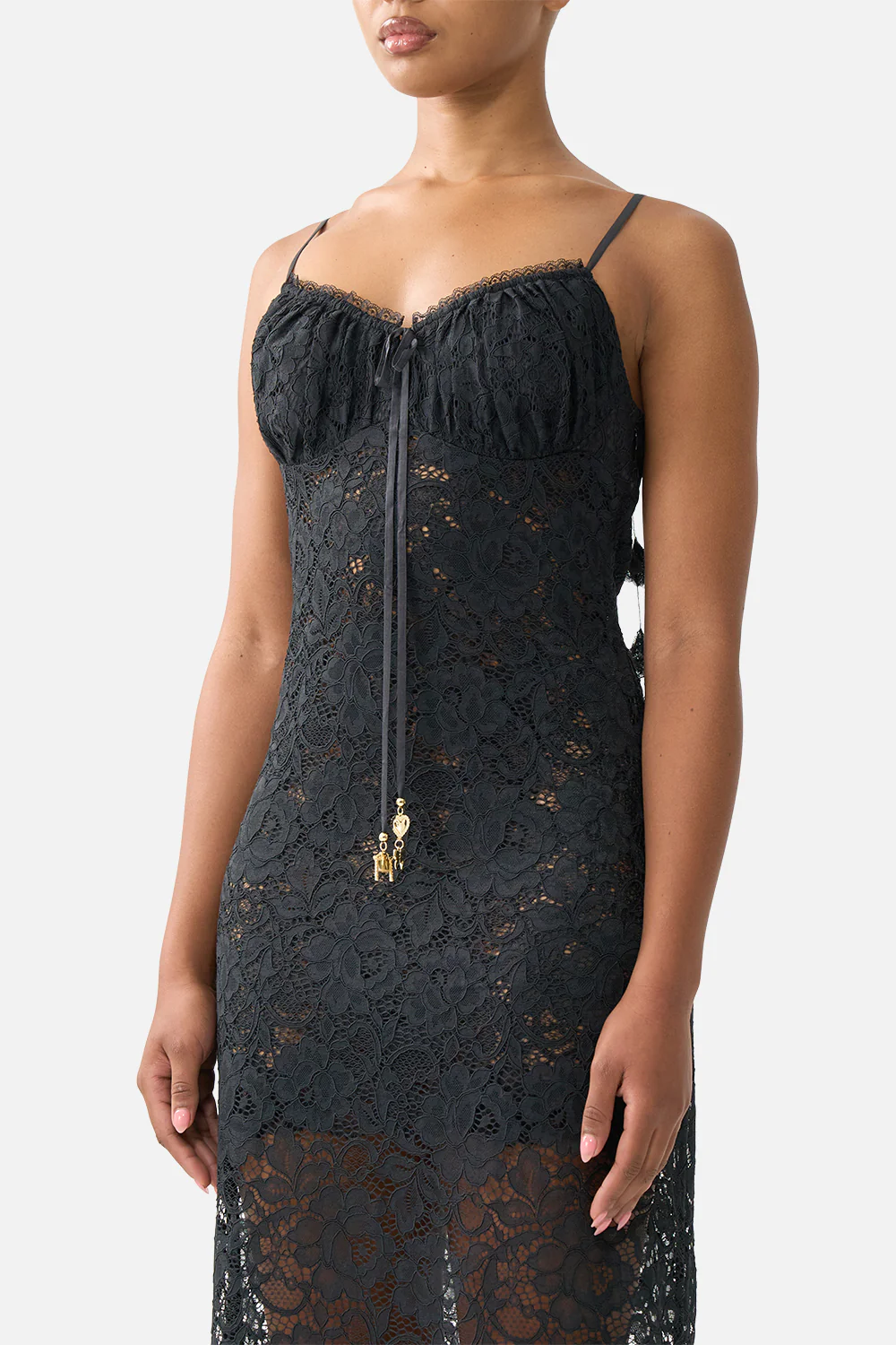 LACE GATHERED BODICE SLIP DRESS TAURUS RISING - Image 5