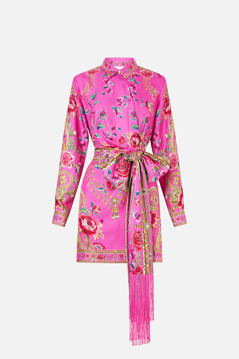 ASYMMETRIC SHIRT DRESS WITH TIE WAIST MATADORA FLORA - Image 3