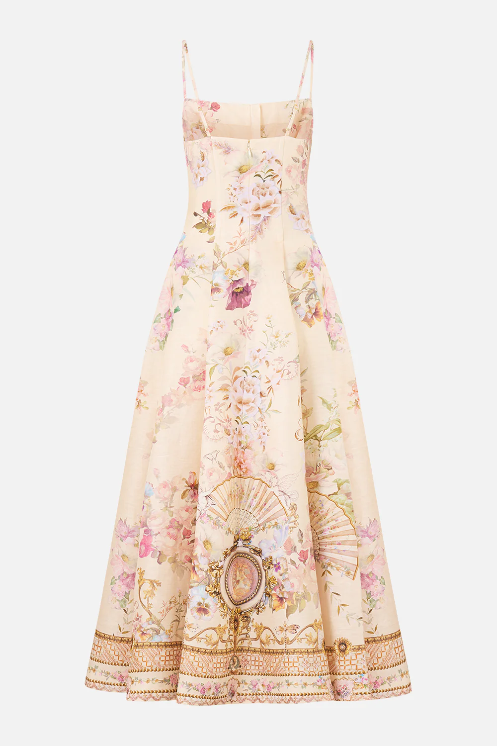 CORSET DRESS WITH LONG FLARED SKIRT ADORNED IN ARANJUEZ - Image 6